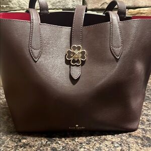 Kate Spade Dark Brown Tote with Gold Accent